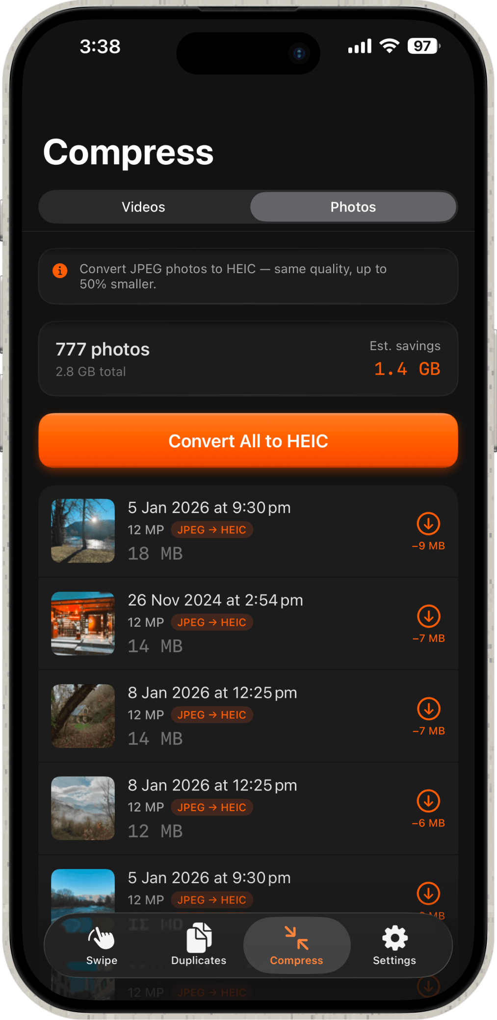 Cura app screen