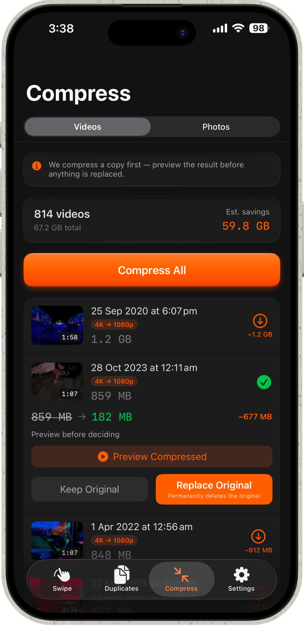 Cura app screen