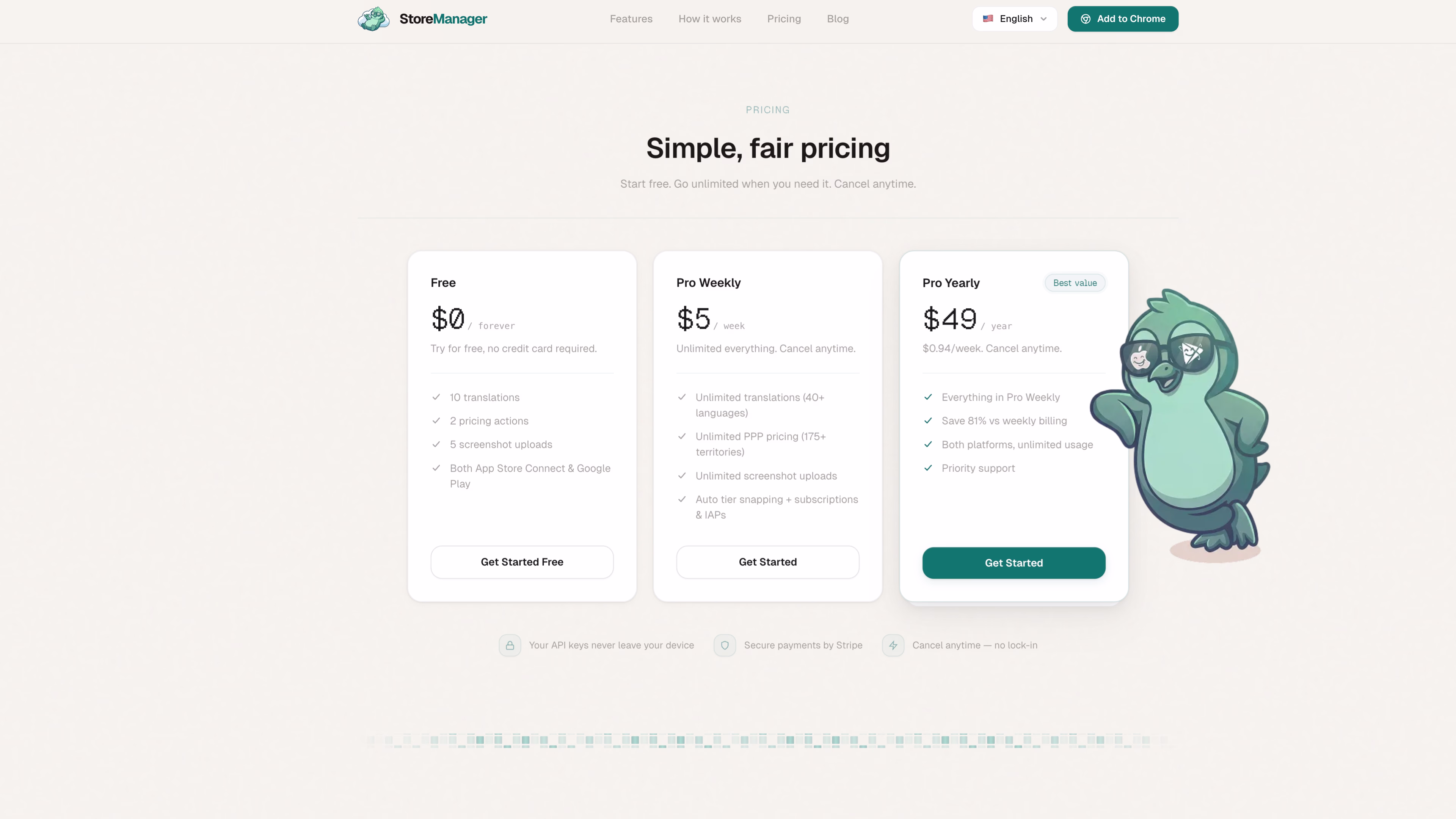 Store Manager PPP pricing section